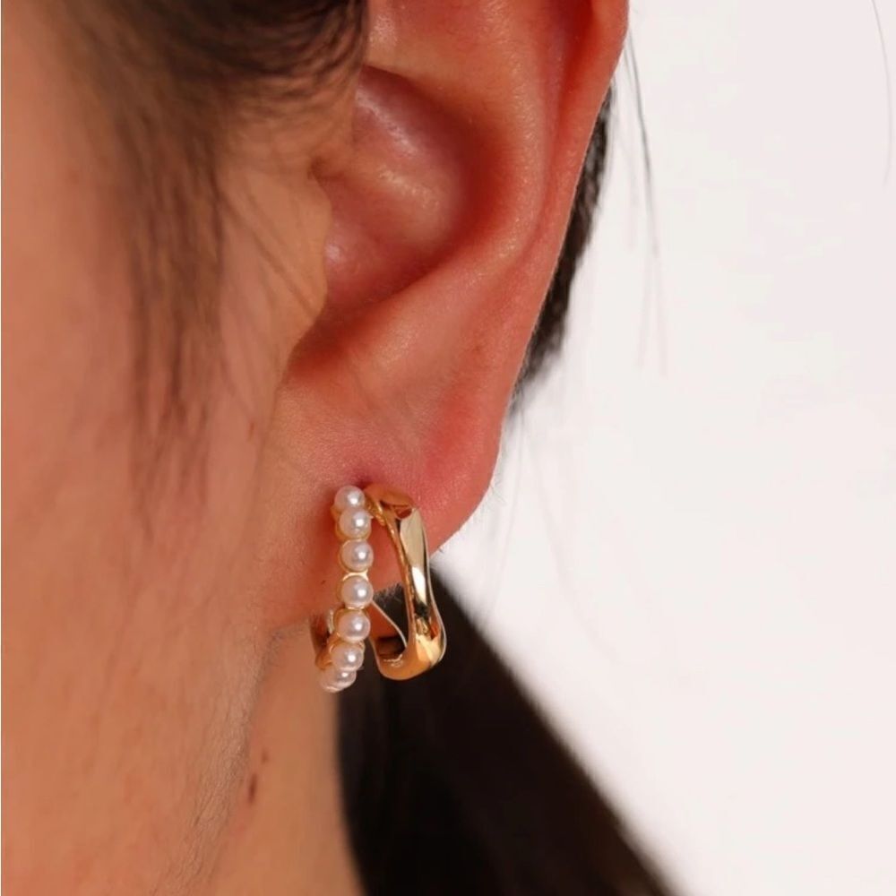 Bohemian pearl detail earring N694